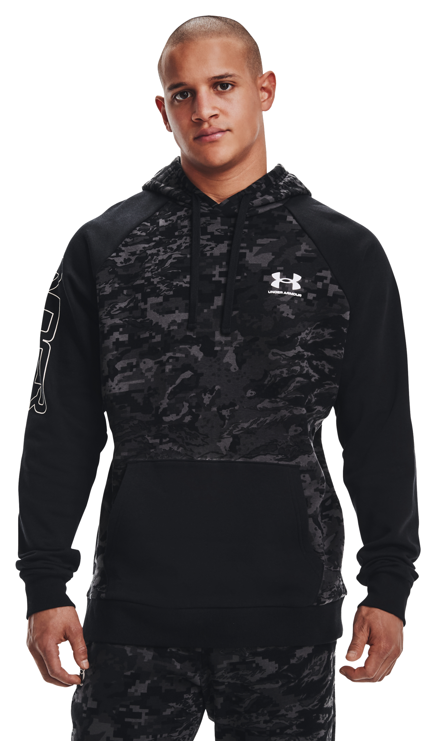 Under Armour Rival Fleece Camo Script Long-Sleeve Hoodie for Men | Bass ...